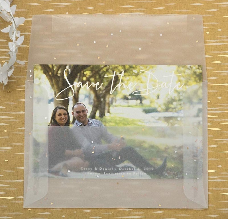 JAM PAPER A7 Translucent Vellum Invitation Envelopes - 5 1/4 x 7 1/4 - Clear - 50/Pack - Image 3